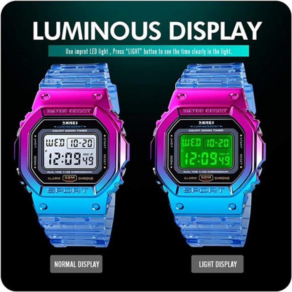 Sport Digital Multi-Function Transparent Women Me… - image 3